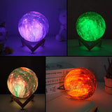 Lampe Lune 3D - Veilleuse avec 16 couleurs - Forily Shop