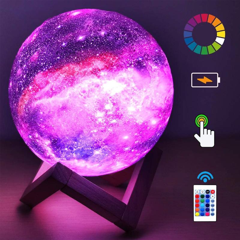 Lampe Lune 3D - Veilleuse avec 16 couleurs - Forily Shop