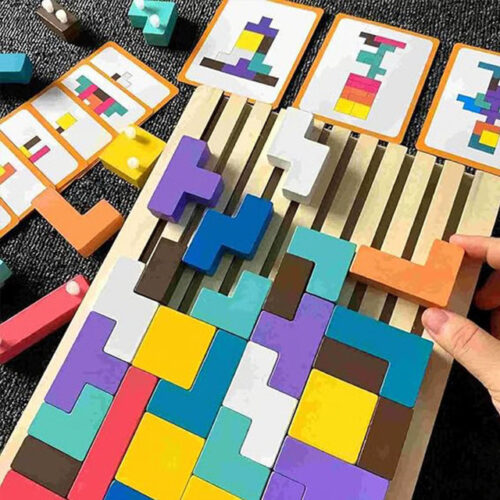Puzzle Tetris Éducatif en Bois photo review